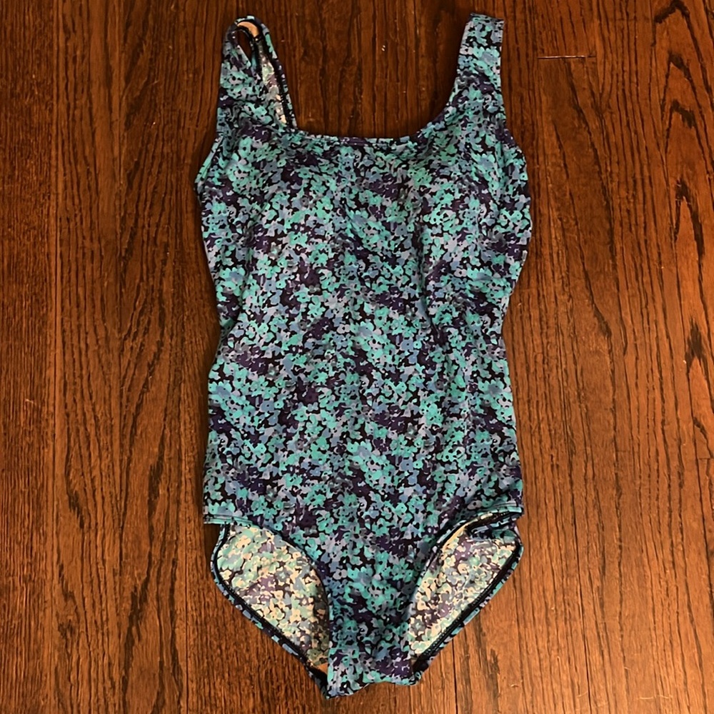 LL Bean Beansport One Piece Swimsuit Women's Swimwear Scoopneck Tanksuit Print